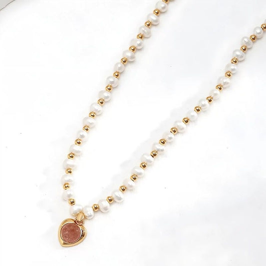 GOLD PEARL FRAISE NECKLACE