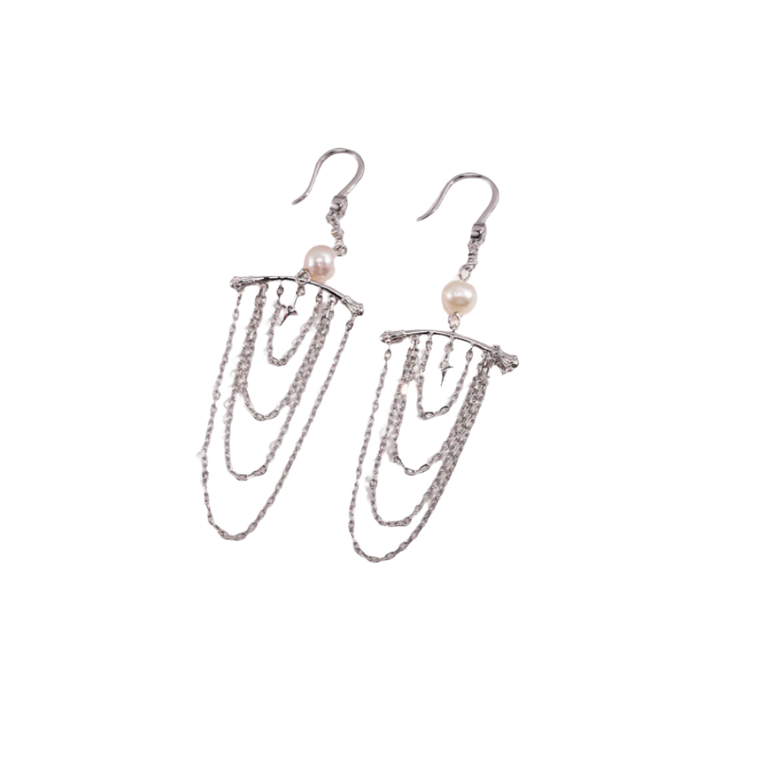 SILVER APHRODIAC CHAIN EARRING