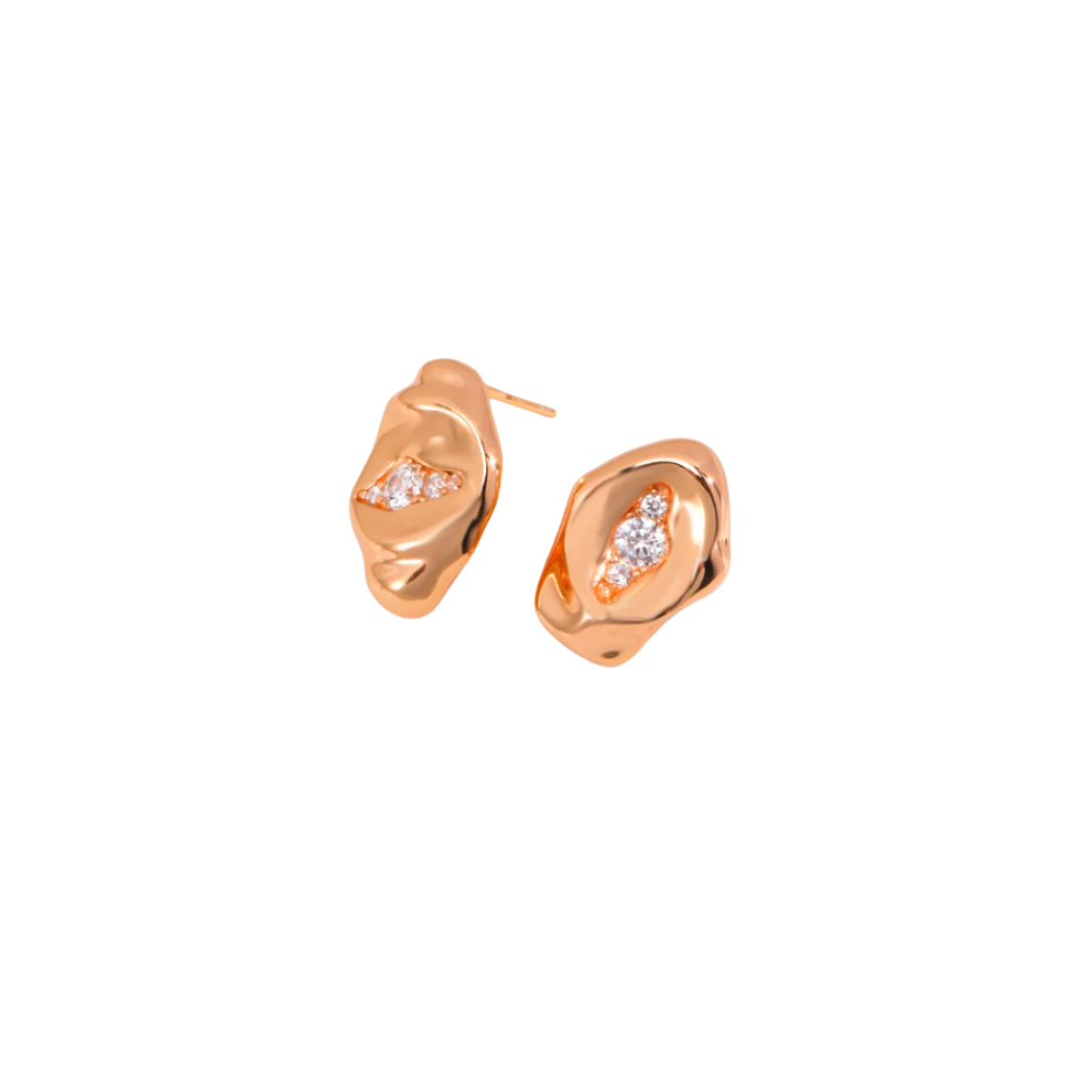 GOLD ABSTRACT ZIRCON EARRING