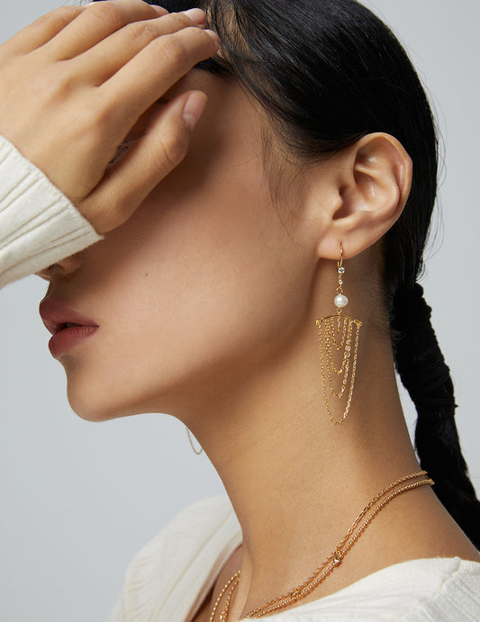 GOLD APHRODIAC CHAIN EARRING