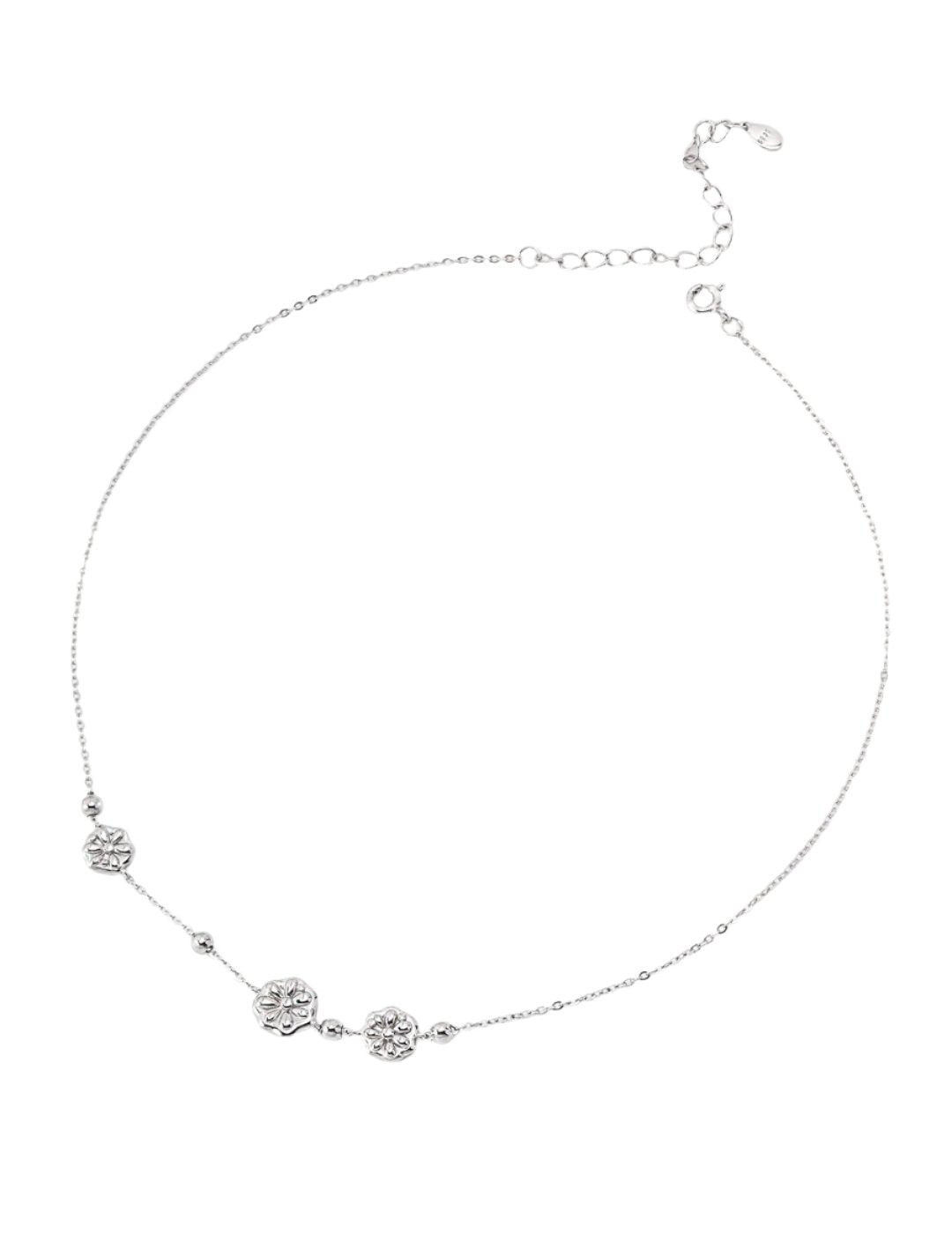 SILVER FLEUR NECKLACE