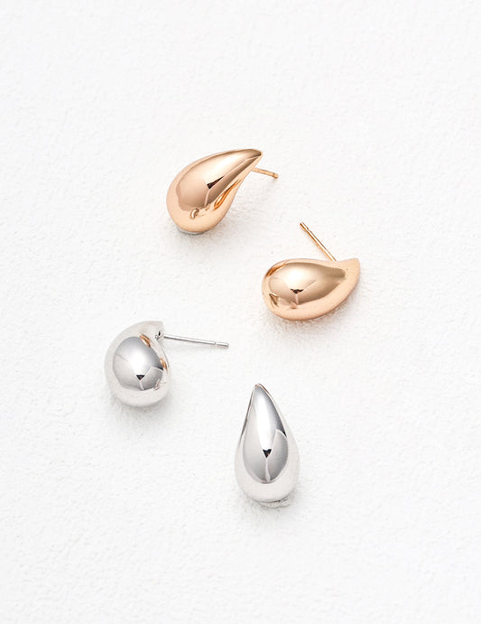 Gold Water Droplet Earring