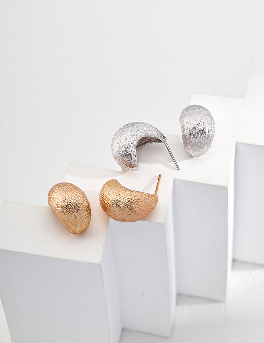 SILVER CHUNKY BRUSH EARRING