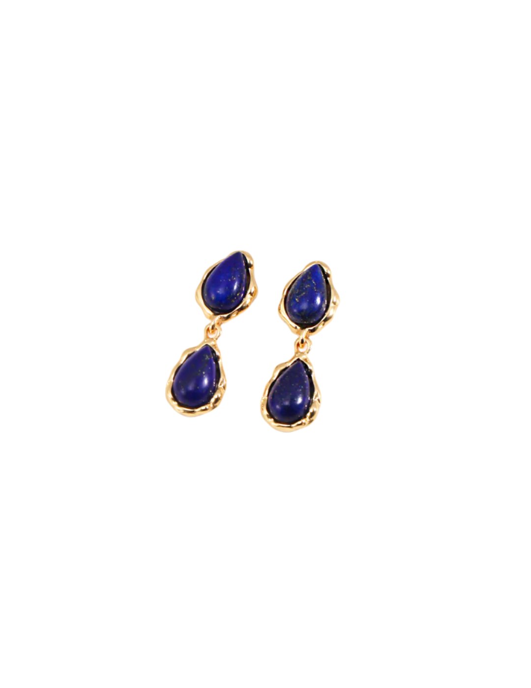 GOLD LAZULI DROP EARRING