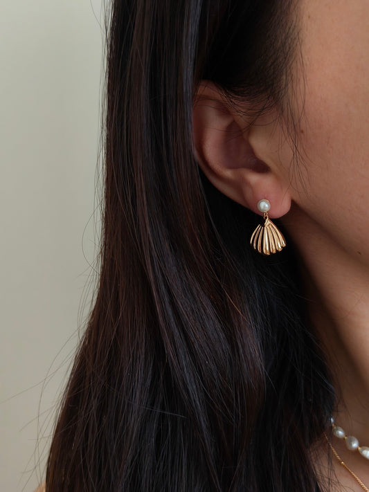 GOLD SUMMER SHELL EARRING