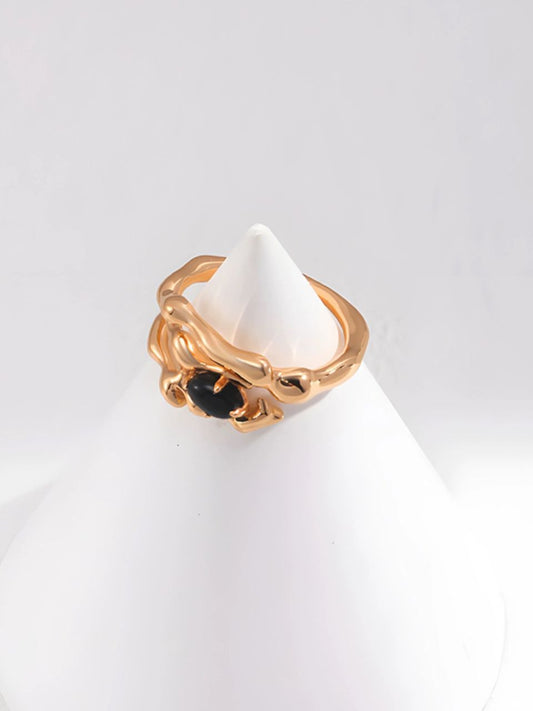 GOLD ROMANO ONYX RING