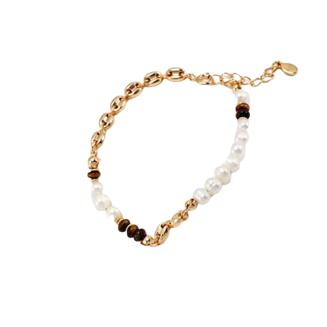 GOLD PEARL TIGER GUCCI LINK BRACELET